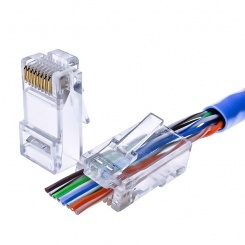 Đầu Dintek Modular plug đầu RJ45 Cat.5e/Cat.6 dạng xuyên thấu PowerMAX Pass Through