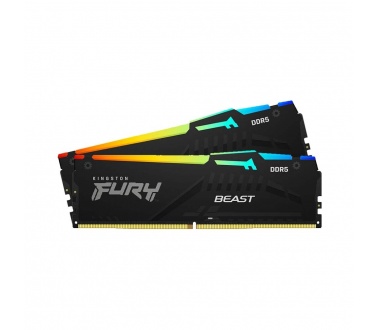 Ram PC Kingston Fury Beast RGB 32GB (2x16GB) 5600MHz DDR5 KF556C40BBAK2-32WP
